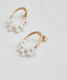 ROPE' PICNIC | 変型サークルパールラインピアス(ピアス（両耳用）)