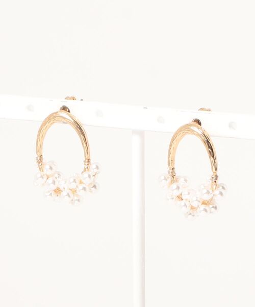 ROPE' PICNIC（ロペピクニック）の「変型サークルパールラインピアス（ピアス（両耳用）・レディース・ゴールド・FREE）」の6枚目の写真