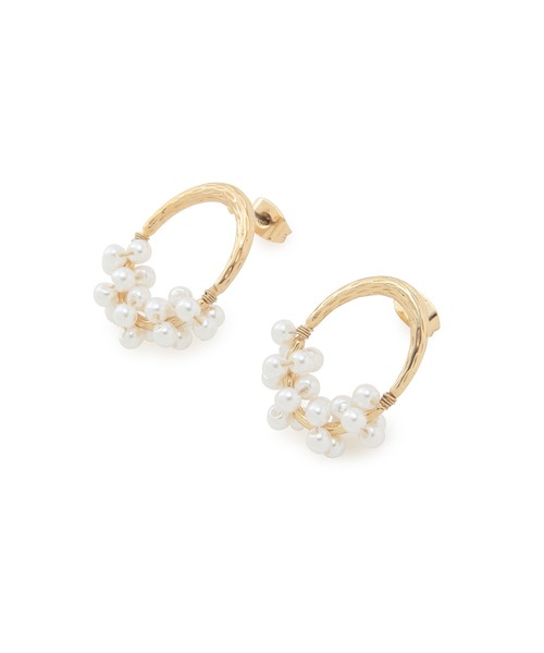 ROPE' PICNIC（ロペピクニック）の「変型サークルパールラインピアス（ピアス（両耳用）・レディース・ゴールド・FREE）」の5枚目の写真