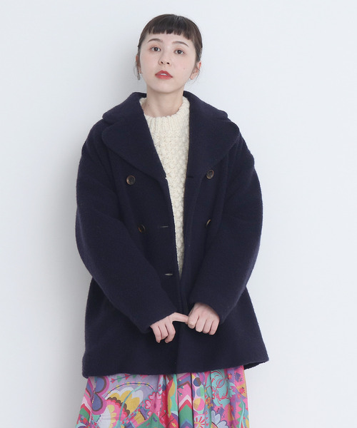 CHILD WOMAN(チャイルドウーマン)の「WOOL混パイル コート(その他アウター・レディース・ベージュ/ネイビー・FREE)」の13枚目の写真