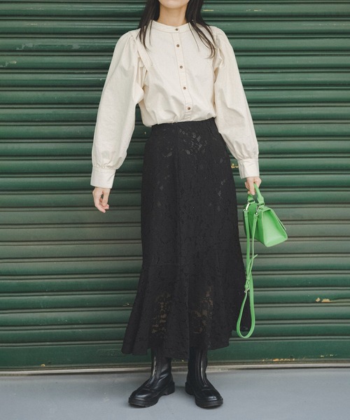 FREE'S MART（フリーズマート）の「【Sシリーズ対応】◆ラウンドペプラムマーメイドレーススカート（スカート・レディース・ホワイト/ブラック/オレンジ/オレンジ系その他・SMALL/MEDIUM）」の2枚目の写真