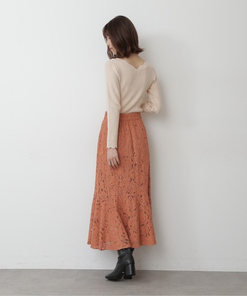 FREE'S MART（フリーズマート）の「【Sシリーズ対応】◆ラウンドペプラムマーメイドレーススカート（スカート・レディース・ホワイト/ブラック/オレンジ/オレンジ系その他・SMALL/MEDIUM）」の6枚目の写真