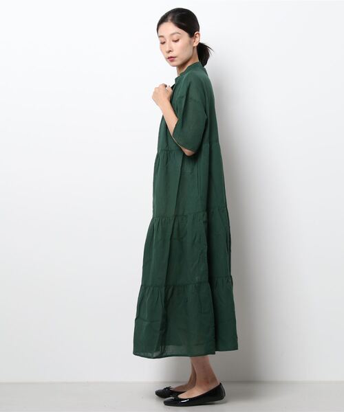 Samansa Mos2（サマンサ モスモス）の「ティアードシャツワンピース（シャツワンピース・レディース・キャメル/グリーン/グレー/ネイビー/ブラウン/ブラック・ﾌﾘ-）」の9枚目の写真