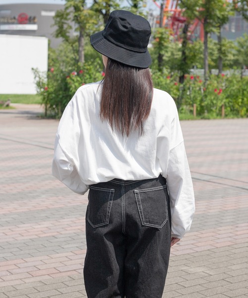 PairPair(ペアペア)の「ポケット刺繍ロンT(ユニセックス)(Tシャツ/カットソー・メンズ・オフホワイト/ブラウン/スミクロ・FREE)」の8枚目の写真