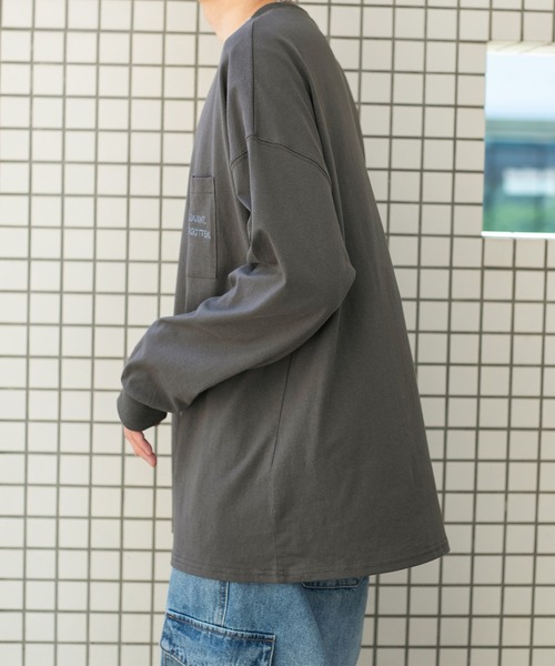 PairPair(ペアペア)の「ポケット刺繍ロンT(ユニセックス)(Tシャツ/カットソー・メンズ・オフホワイト/ブラウン/スミクロ・FREE)」の19枚目の写真