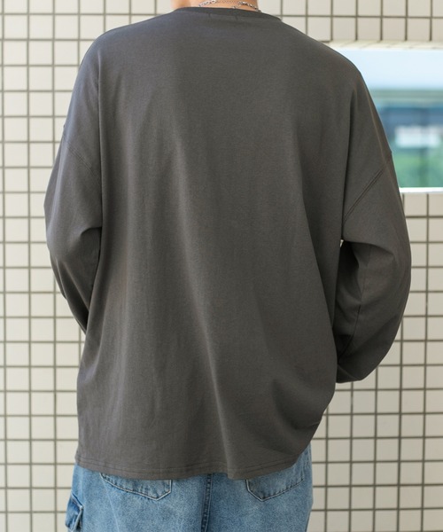 PairPair(ペアペア)の「ポケット刺繍ロンT(ユニセックス)(Tシャツ/カットソー・メンズ・オフホワイト/ブラウン/スミクロ・FREE)」の20枚目の写真