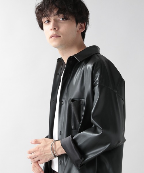 RAGEBLUE（レイジブルー）の「シンセティックレザーシャツ/215199（シャツ/ブラウス・メンズ・ブラック/ベージュ/ピンク・MEDIUM/LARGE）」の16枚目の写真