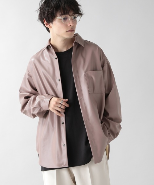 RAGEBLUE（レイジブルー）の「シンセティックレザーシャツ/215199（シャツ/ブラウス・メンズ・ブラック/ベージュ/ピンク・MEDIUM/LARGE）」の14枚目の写真