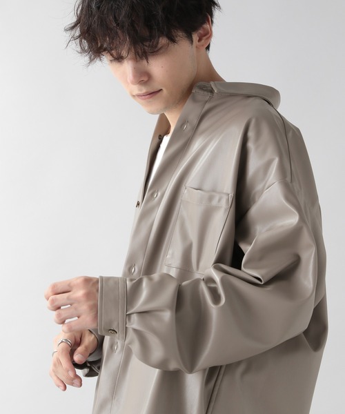 RAGEBLUE（レイジブルー）の「シンセティックレザーシャツ/215199（シャツ/ブラウス・メンズ・ブラック/ベージュ/ピンク・MEDIUM/LARGE）」の10枚目の写真