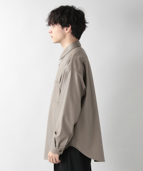 RAGEBLUE（レイジブルー）の「シンセティックレザーシャツ/215199（シャツ/ブラウス・メンズ・ブラック/ベージュ/ピンク・MEDIUM/LARGE）」の5枚目の写真