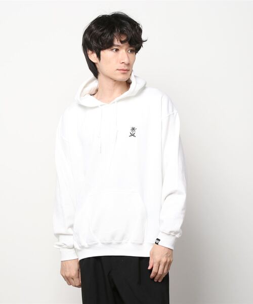 BOUNTY HUNTER(バウンティーハンター)の「BxH Palm Tree Logo Pullover Pk(パーカー・メンズ・ホワイト/ブラック・LARGE/MEDIUM/X-LARGE)」の2枚目の写真