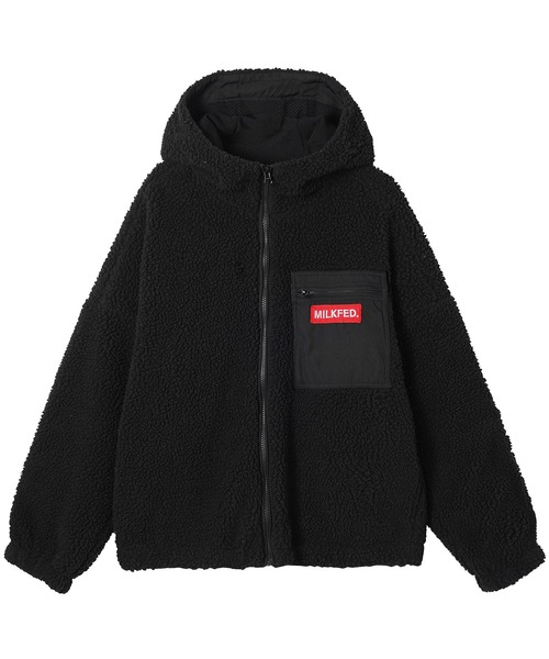 MILKFED.(ミルクフェド)の「SLEEVE LOGO HOODED JACKET(ブルゾン・レディース・ホワイト/ベージュ/レッド/ブラック/ライトグリーン・M/S)」の16枚目の写真