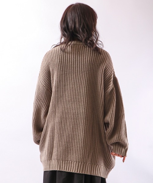 Revo.（レボ）の「畦編み 5G ルーズニットカーディガン（カーディガン/ボレロ・メンズ・グレー/マスタード/ブルー/ブラック/ワイン/アイボリー/パープル/グリーン/ダークオレンジ/ネイビー・1/2）」の12枚目の写真