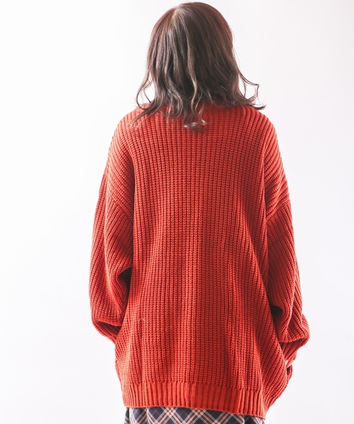 Revo.（レボ）の「畦編み 5G ルーズニットカーディガン（カーディガン/ボレロ・メンズ・グレー/マスタード/ブルー/ブラック/ワイン/アイボリー/パープル/グリーン/ダークオレンジ/ネイビー・1/2）」の21枚目の写真