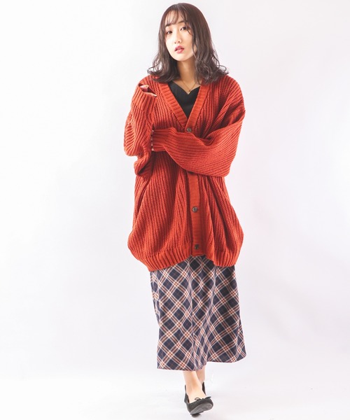 Revo.（レボ）の「畦編み 5G ルーズニットカーディガン（カーディガン/ボレロ・メンズ・グレー/マスタード/ブルー/ブラック/ワイン/アイボリー/パープル/グリーン/ダークオレンジ/ネイビー・1/2）」の22枚目の写真