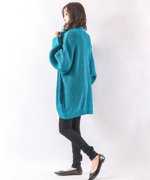 Revo.（レボ）の「畦編み 5G ルーズニットカーディガン（カーディガン/ボレロ・メンズ・グレー/マスタード/ブルー/ブラック/ワイン/アイボリー/パープル/グリーン/ダークオレンジ/ネイビー・1/2）」の15枚目の写真