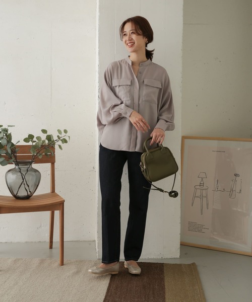 URBAN RESEARCH DOORS（アーバンリサーチドアーズ）の「ジョーゼットドルマンシャツ（シャツ/ブラウス・レディース・チャコールグレー/グレー/ピンクベージュ・ONE）」の9枚目の写真