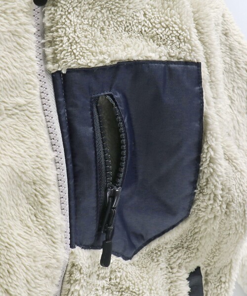 BRANSHES（ブランシェス）の「【やわらか】ボアジャケット（ブルゾン・キッズ・アイボリー/カーキオリーブ/ブラック・130/150/90/110/140/100/120）」の8枚目の写真