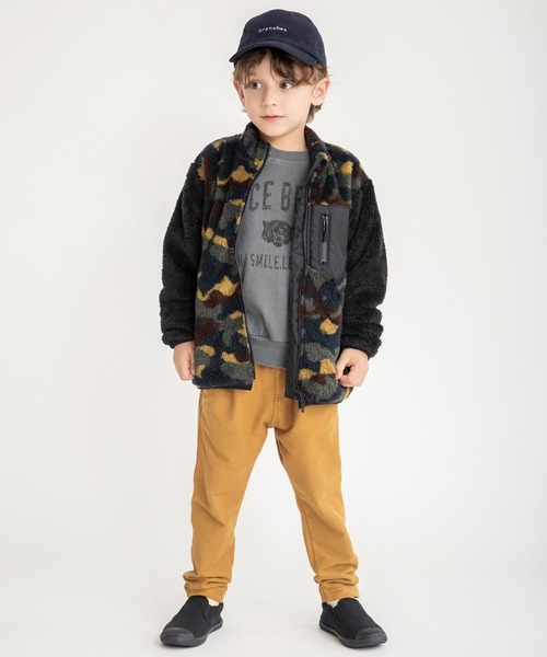 BRANSHES（ブランシェス）の「【やわらか】ボアジャケット（ブルゾン・キッズ・アイボリー/カーキオリーブ/ブラック・130/150/90/110/140/100/120）」の7枚目の写真