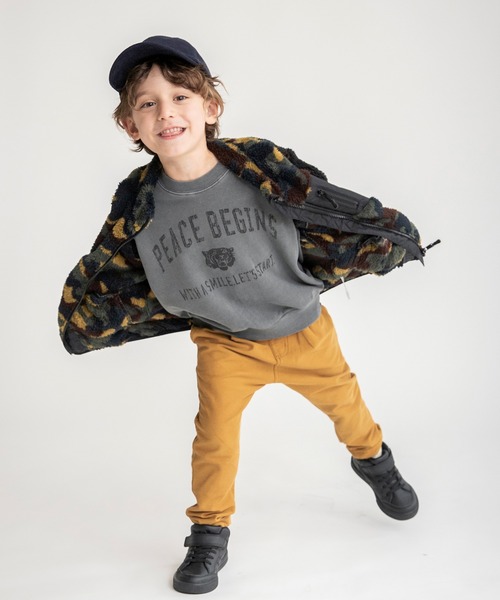 BRANSHES（ブランシェス）の「【やわらか】ボアジャケット（ブルゾン・キッズ・アイボリー/カーキオリーブ/ブラック・130/150/90/110/140/100/120）」の14枚目の写真