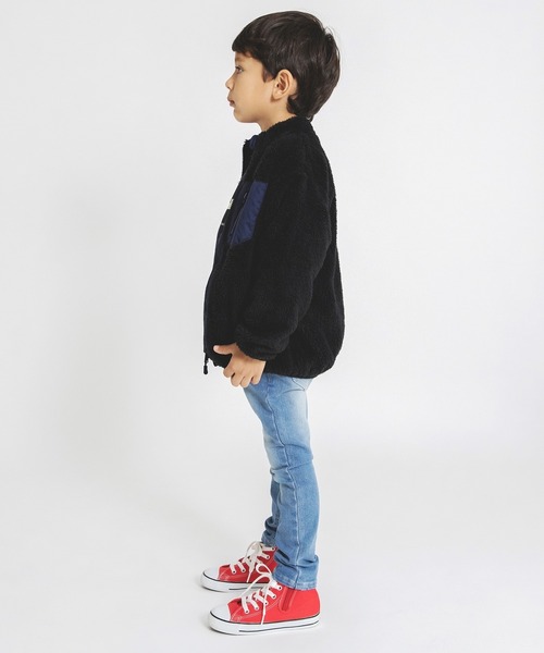 BRANSHES（ブランシェス）の「【やわらか】ボアジャケット（ブルゾン・キッズ・アイボリー/カーキオリーブ/ブラック・130/150/90/110/140/100/120）」の6枚目の写真