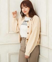 Allamanda | クルーネックケーブル／カーディガン(カーディガン/ボレロ)