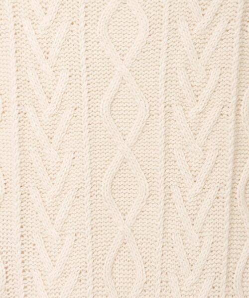 Allamanda(アラマンダ)の「クルーネックケーブル/カーディガン(カーディガン/ボレロ・レディース・ベージュ/アイボリー/ブルーグレー/モカ・M)」の8枚目の写真