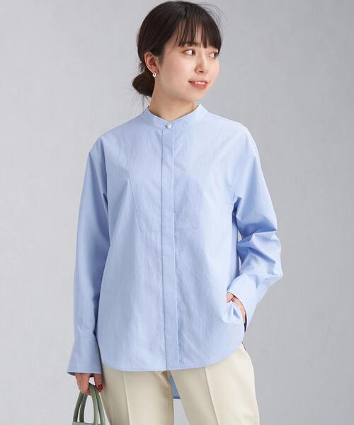 green label relaxing（グリーンレーベルリラクシング）の「［ XS /H148-155㎝］＜ VERYコラボ ＞タイプライター スタンドカラー シャツ（シャツ/ブラウス・レディース・ホワイト/ライトブルー/ベージュ・XS）」の18枚目の写真