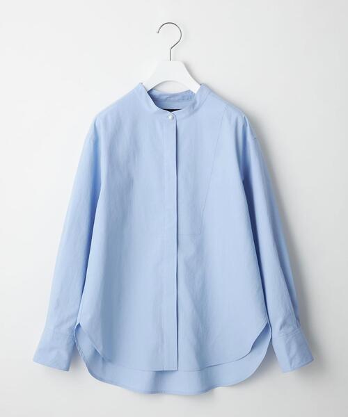 green label relaxing（グリーンレーベルリラクシング）の「［ XS /H148-155㎝］＜ VERYコラボ ＞タイプライター スタンドカラー シャツ（シャツ/ブラウス・レディース・ホワイト/ライトブルー/ベージュ・XS）」の5枚目の写真