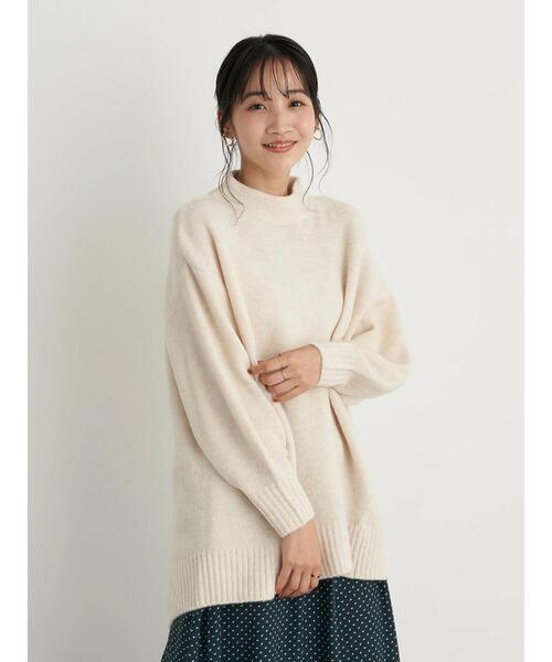 earth music&ecology（アースミュージックアンドエコロジー）の「ブラッシュヤーンチュニック＊（ニット/セーター・レディース・チャコールグレー/ベージュ/アイボリー/ミント・FREE）」の7枚目の写真