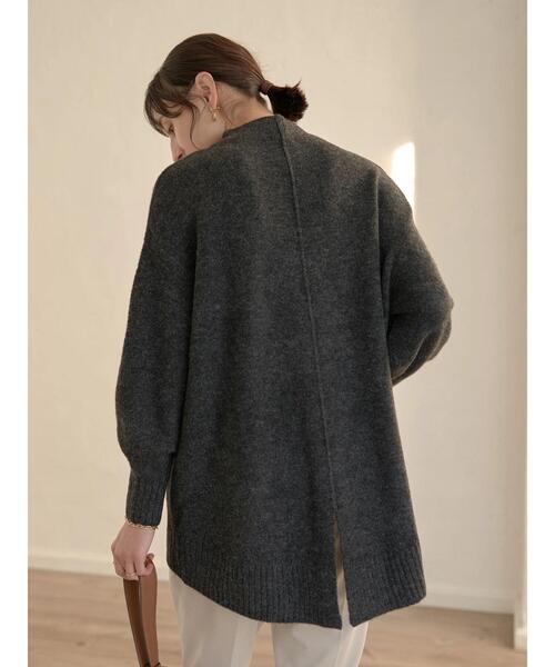 earth music&ecology（アースミュージックアンドエコロジー）の「ブラッシュヤーンチュニック＊（ニット/セーター・レディース・チャコールグレー/ベージュ/アイボリー/ミント・FREE）」の5枚目の写真