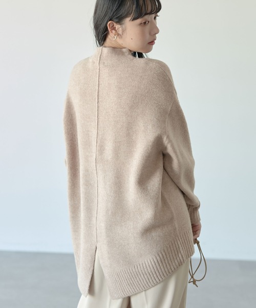 earth music&ecology（アースミュージックアンドエコロジー）の「ブラッシュヤーンチュニック＊（ニット/セーター・レディース・チャコールグレー/ベージュ/アイボリー/ミント・FREE）」の3枚目の写真