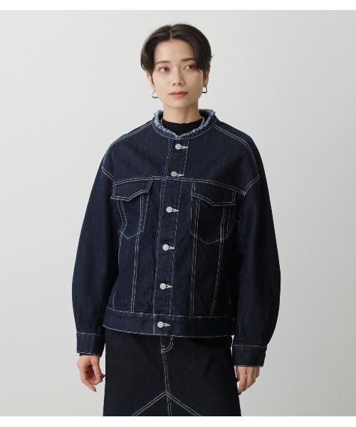 未使用moussy☆ディズニーコラボノーカラーデニムジャケット ハイミーさん専用】moussy × Disney ノーカラー デニム