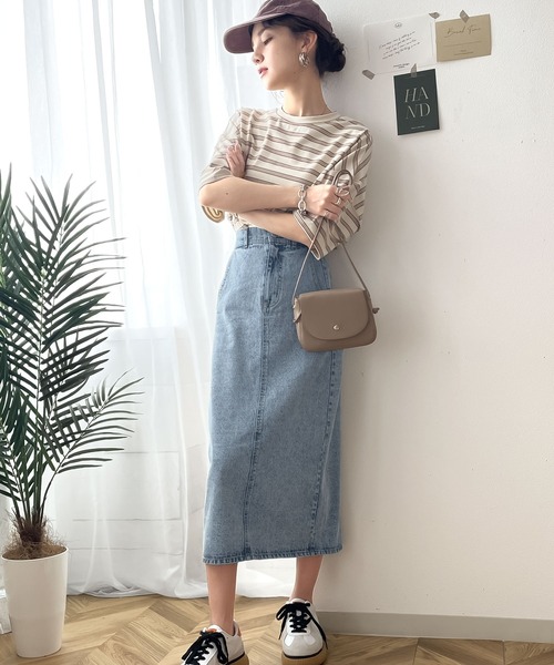 classicalelf（クラシカルエルフ）の「レトロカラーの魅力。綿100％、ヴィンテージ加工ナロースカート（スカート・レディース・ベージュ/ピンク/オレンジ/グリーン/ブルー・SMALL/MEDIUM/LARGE/X-LARGE）」の18枚目の写真