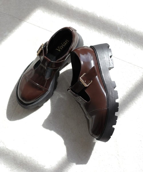 VIVIAN（ヴィヴィアン）の「厚底Ｔストラップマニッシュシューズ ZOZOTOWN+オフィシャルサイト限定商品（ドレスシューズ・レディース・ブラック/ダークブラウン/アイボリー・LL/S/M/L）」の9枚目の写真