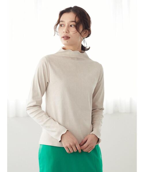 Sugar spoon（シュガースプーン）の「・SUGAR SPOON モールリブハイネック＊（Tシャツ/カットソー・レディース・ベージュ/グレー/グリーン/アイボリー・FREE）」の15枚目の写真