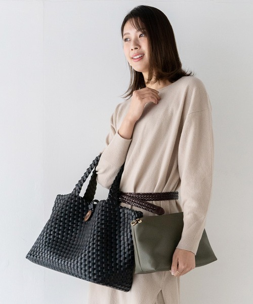 VitaFelice(ヴィータフェリーチェ)の「リバーシブルメッシュBIGトートバッグ(トートバッグ・レディース・ブラック/ホワイト/グレー/ベージュ系/ブラック系・FREE)」の14枚目の写真