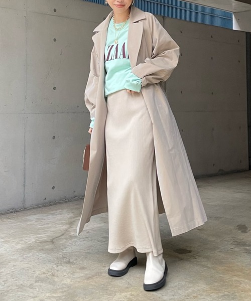 DouDou（ドゥドゥ）の「ステンカラーコート（ステンカラーコート・レディース・ブラック/ベージュ・FREE）」の20枚目の写真