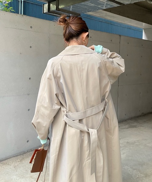 DouDou（ドゥドゥ）の「ステンカラーコート（ステンカラーコート・レディース・ブラック/ベージュ・FREE）」の21枚目の写真