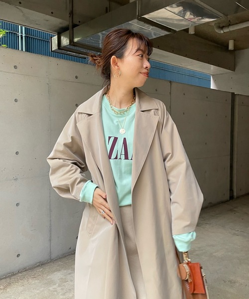 DouDou（ドゥドゥ）の「ステンカラーコート（ステンカラーコート・レディース・ブラック/ベージュ・FREE）」の13枚目の写真