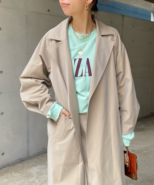 DouDou（ドゥドゥ）の「ステンカラーコート（ステンカラーコート・レディース・ブラック/ベージュ・FREE）」の11枚目の写真