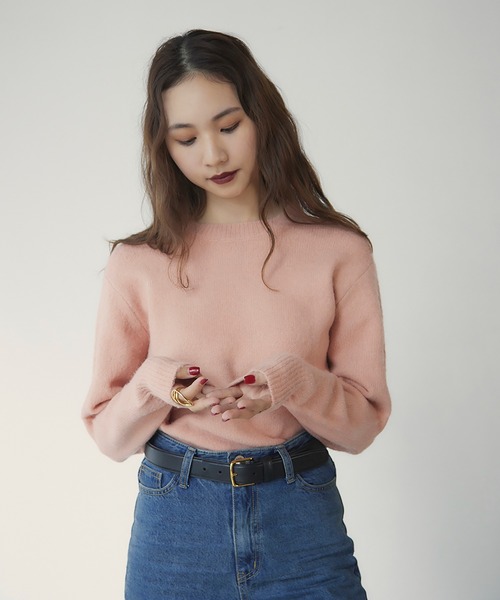 RANDEBOO（ランデブー）の「Classic soft knit（ニット/セーター・レディース・ライトグレー系/ピンク/ブルー・FREE）」の3枚目の写真