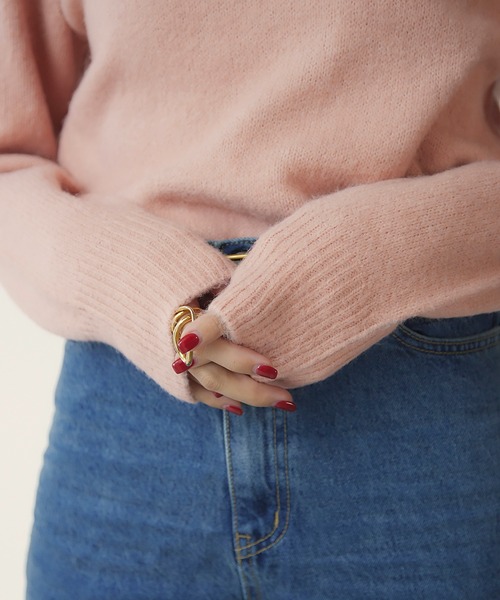 RANDEBOO（ランデブー）の「Classic soft knit（ニット/セーター・レディース・ライトグレー系/ピンク/ブルー・FREE）」の11枚目の写真