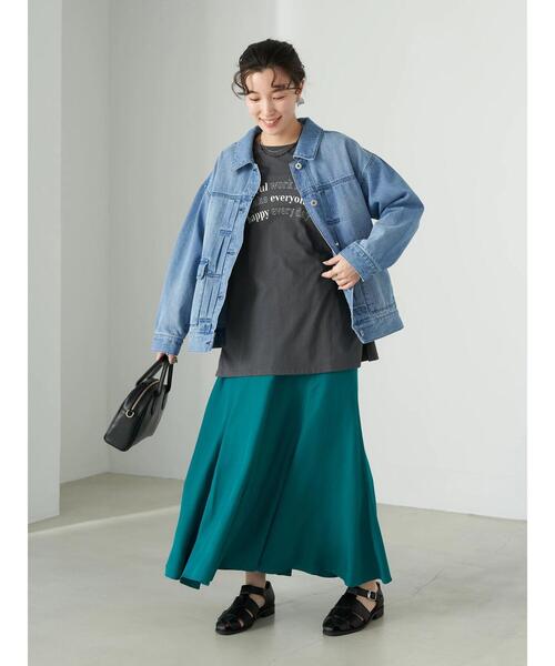 earth music&ecology（アースミュージックアンドエコロジー）の「ヨーク切り替ロゴロンＴ*（Tシャツ/カットソー・レディース・チャコールグレー/オフホワイト/グレイッシュベージュ・FREE）」の13枚目の写真