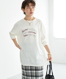 earth music&ecology | ヨーク切り替ロゴロンＴ*(Tシャツ/カットソー)