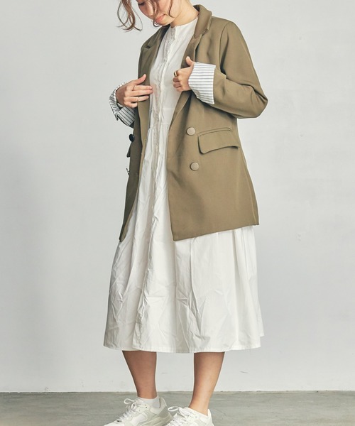 toucher du brise(トゥシェドブリーズ)の「【着回し力抜群】ロングシャツワンピース(ワンピース・レディース・ブラック/ベージュ/オフホワイト・M)」の4枚目の写真