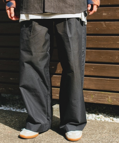 BROKEN BASE(ブロークンベース)の「ツイルコットンワイドパンツ(その他パンツ・メンズ・ブラック/カーキ・SMALL/MEDIUM/LARGE)」の2枚目の写真