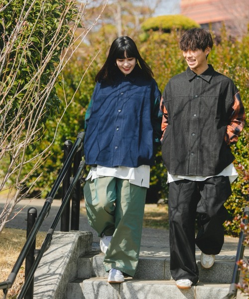 BROKEN BASE(ブロークンベース)の「ツイルコットンワイドパンツ(その他パンツ・メンズ・ブラック/カーキ・SMALL/MEDIUM/LARGE)」の9枚目の写真