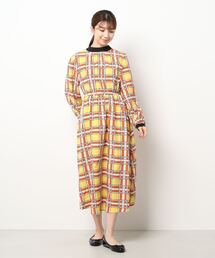 ☆ ビビットなカラーリング。ジオメトリック柄配色ワンピース 35684