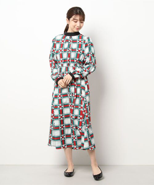 ＪＵＧＬＡＮＳ（ユグランス）の「☆ ビビットなカラーリング。ジオメトリック柄配色ワンピース　35684（ワンピース・レディース・オレンジ/ブルー/グリーン・FREE）」の2枚目の写真